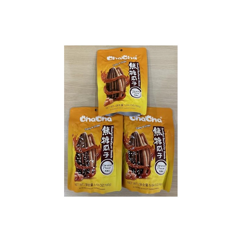 ChaCha Roasted Sunflower Seeds (3 bags) (1, Caramel flavor)