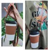 Bombinate Leather Cup Holder Round Coffee Handle Strap Bag