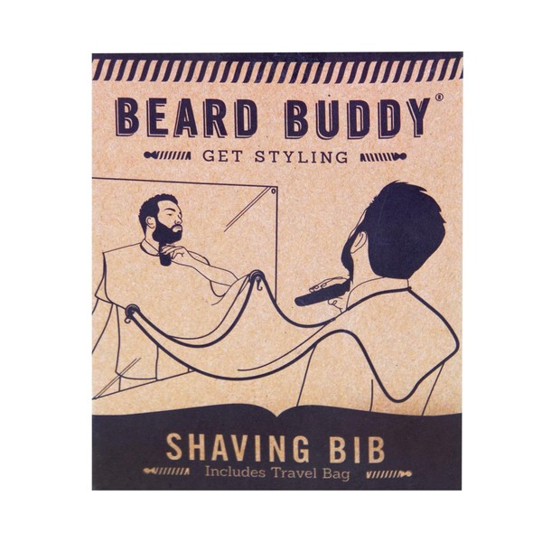 Beard Buddy Shaving Bib. Includes Suckers with Locking Hooks and