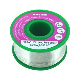 Thin Solder Wire 0.3mm Lead Free Rosin Core 0.01inch 4oz 115g Alloy Fine Electrical Soldering Wire High Flux Micro Electronics Solder RoHS Low Melting Temperature Small Solder Gauge