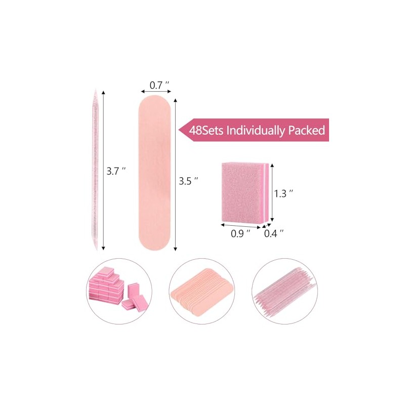 Disposable Manicure Kit, 48 Sets Individually Package Nail Kit-Mini Nail