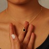 YYDSUNY Dainty 14K Gold Plated Black Onyx Necklace for Women