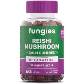 Healthy on the Beach- Gomitas de hongos Fungies Reishi  Deliciosa Manzana  60 Porciones  Gomitas de Champiñones Relajantes para Anuncio