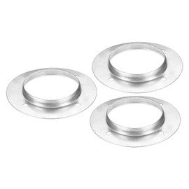 PATIKIL 4" Duct Connector Flange, 3 Pack Metal Straight Pipe Exhaust Flange Duct Mounting Plate for Heating Cooling Ventilation HVAC System