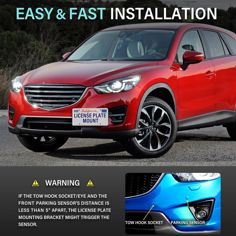 Front License Plate Holder Compatible with Mazda MX-5 Miata (NC)