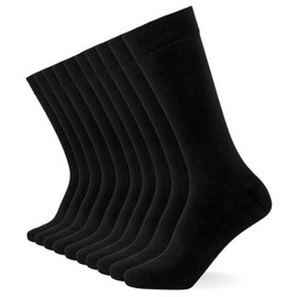 FM London Men's Smart Classic Socks, Black (Black), 39-45 (10 Pack)