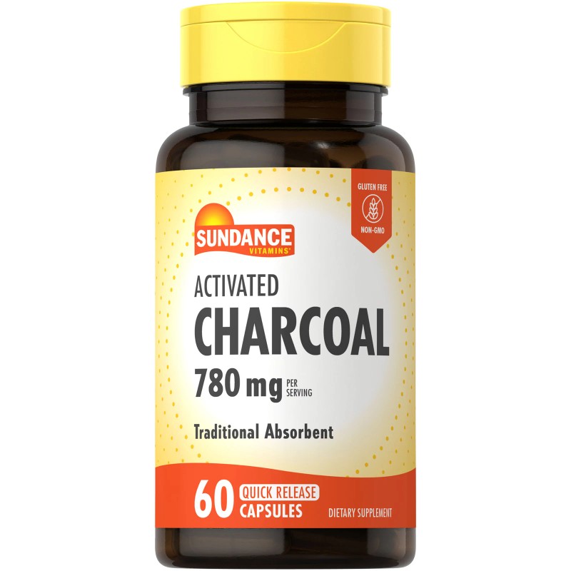 Activated Charcoal 780mg | 60 Capsules | Non-GMO, Gluten Free