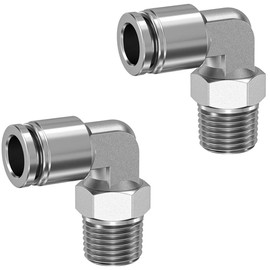Jienk 2Pcs Male Elbow 3/8" Tube OD x 1/4" NPT Push to Connect Fittings