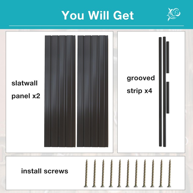 NeatiEase Slatwall Panel Wall Storage Systems, 2 x 4ft Slat