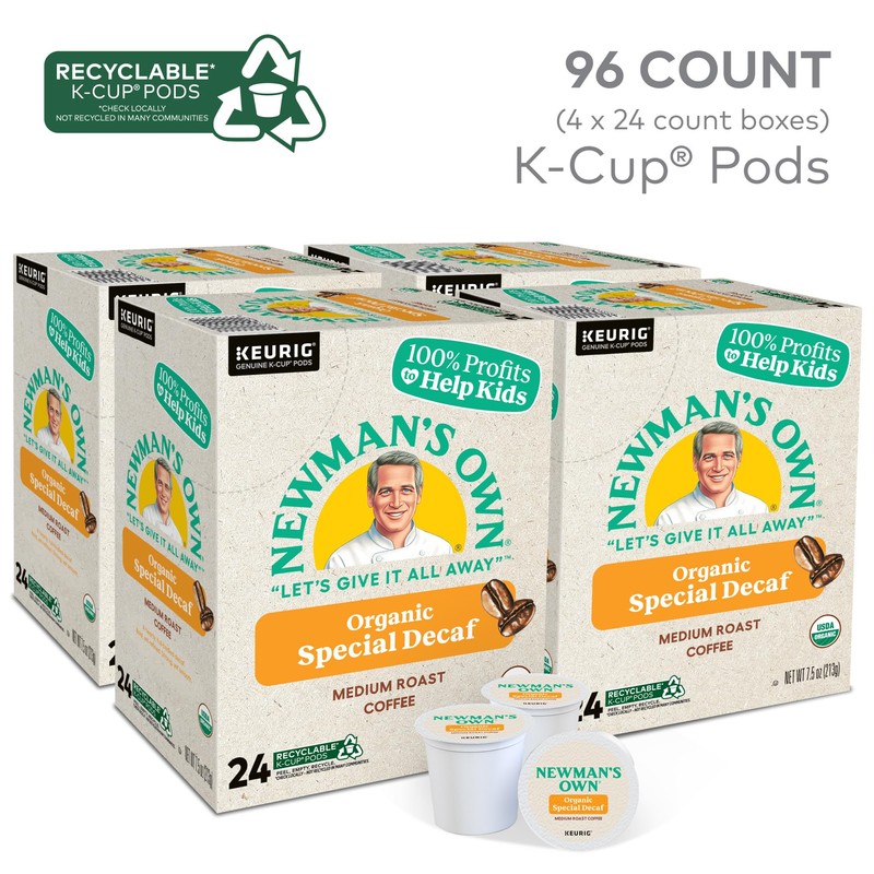 Newman's Own Organics Special Blend Decaf, Single-Serve Keurig K-Cup Pods,