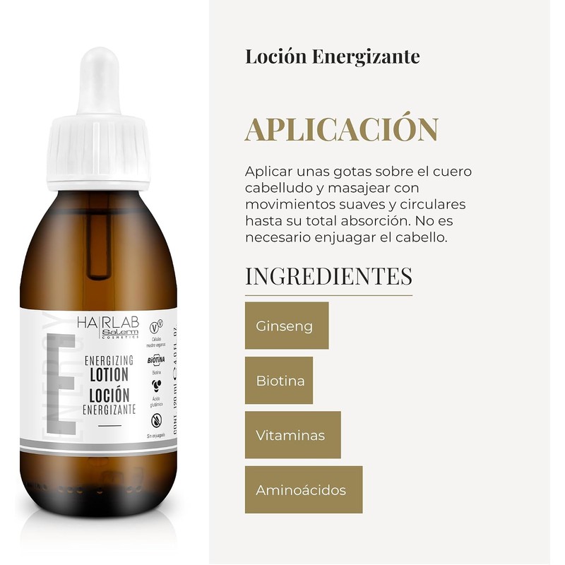 Salerm Hairlab Energizing Lotion, 4.0 Ounce/120 Ml