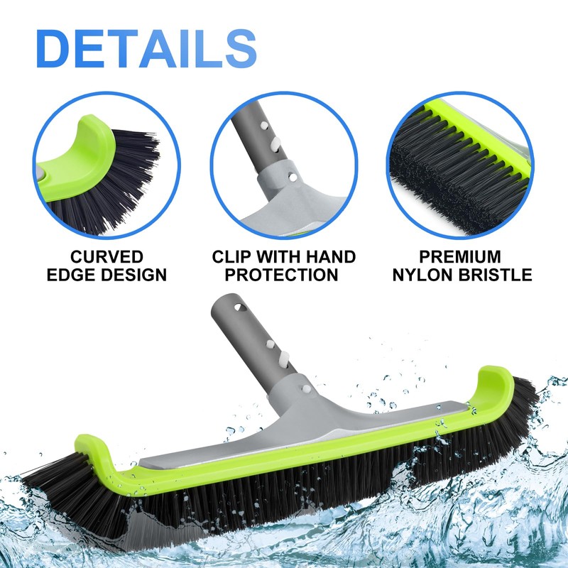 Sepetrel Upgraded Pool Brush Head for Cleaning Pool Walls,Heavy Duty