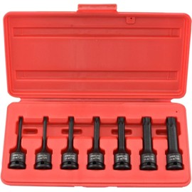NEIKO 01132B - Juego de llaves de destornillador Torx Star de 3/8 pulgadas, 7 piezas, T20 a T60, 3 pulgadas de longitud, grado de impacto Cr-Mo