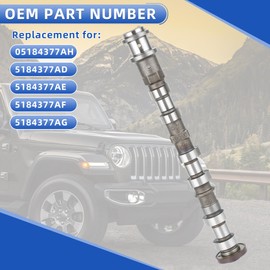HIO-YAUTOM Exhaust Camshaft Left Side Compatible with Jeep Wrangler Grand Cherokee Dodge Charger Challenger Ram 3.6L V6 Models Replacement for 5184377AG 5184377AD 5184377AE 5184377AF 05184377AH