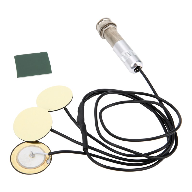 Guitar Pickup Avoid Trepanning SelfAdhesive Piezo Transducer for Acoustic Ukulele(Black