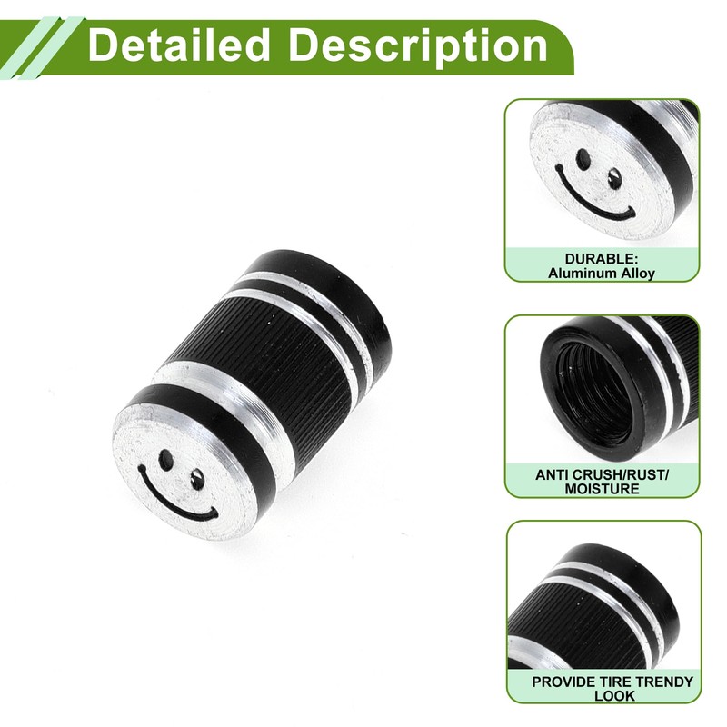 HOPESPANNER Tire Valve Stem Caps Dustproof Black Tyre Valve Dust