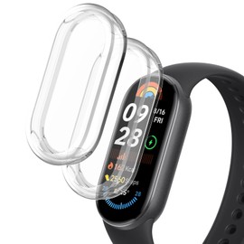 WUWOCJ 2-Pack Soft TPU Case Compatible with Xiaomi Smart Band 9,All-Around Protective Case Cover Bumper Frame (Clear/Clear)