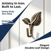 Coat Hooks 4 Pcs Heavy-Duty Vintage Leaf Cast Iron Wall