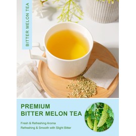 TeeLux Bitter Melon Tea Bags, Pure & Natural Momordica Charantia, Mild & Smooth Taste, Caffeine Free, 100 Count