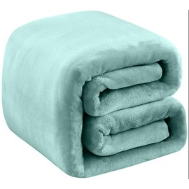 Fleece Blankets for All Season - Premium Lightweight Anti-Static Throw for Queen/Full Size Bed Extra Soft Brush Fabric Warm Sofa Thermal Blanket 90" x 90"(Sage Green)