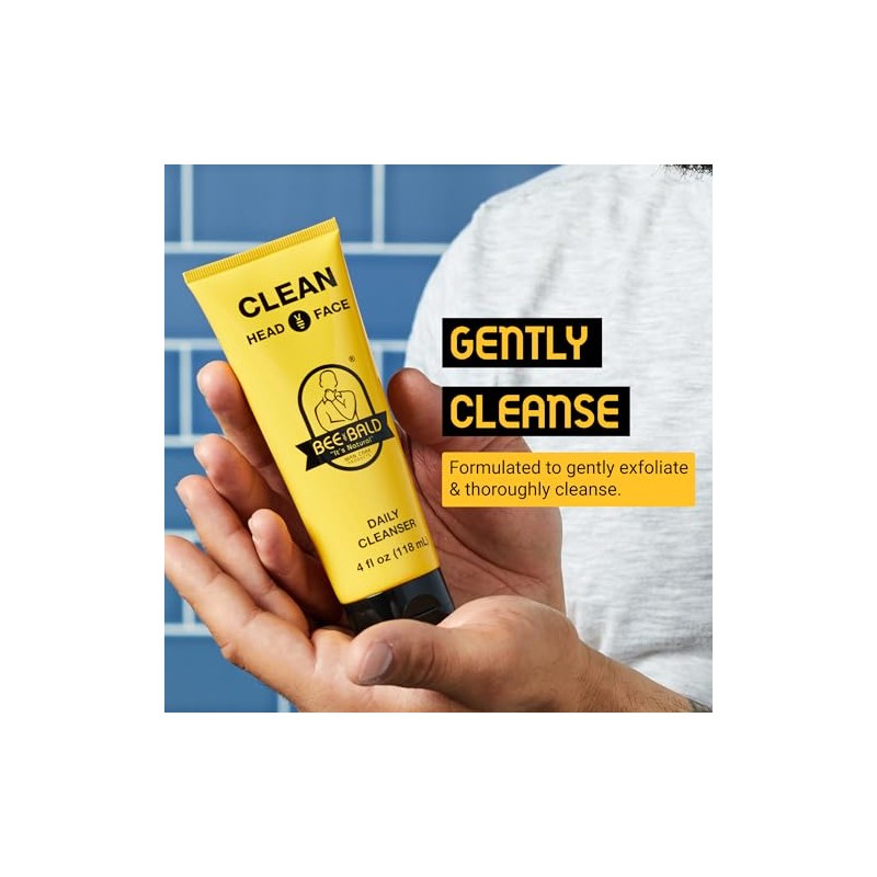 Bee Bald Clean Head and Face Wash Shampoo, 4 oz