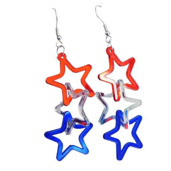Colorful Independence Day Star American Flag Shape 4th of July