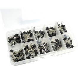 DollaTek 10Values 200PCS NPN PNP Power Transistor Assortment Assorted Kit BC327-BC558 with Clear Plastic Box