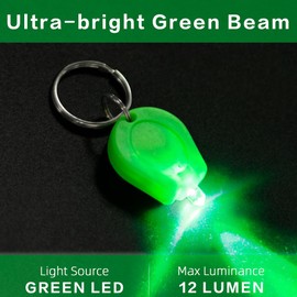 RaySoar 6 Pack Ultra Bright Green Light Keychain Flashlight, Mini Green LED Keychain Flashlight, Green Keychain Flashlight for Night Observation - Green Shell