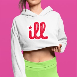 Cropped Fleece Hoodie Ill Vintage It's A Philadelphia Philly Thing Ladies Medium White