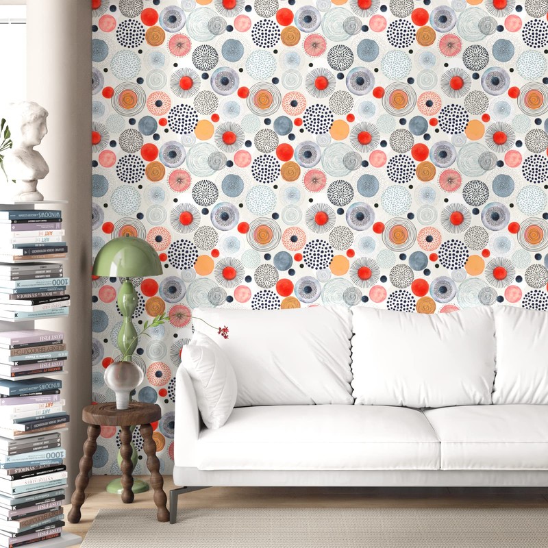Wallderful Peel and Stick Wallpaper Boho Modern Art Deco Geometric