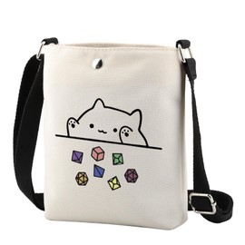 Cat Throwing Dice DnD Dungeon Master Bag of Holding Zipper Pouch Gamer Dice Bag (WT-Dragons CA Cr)