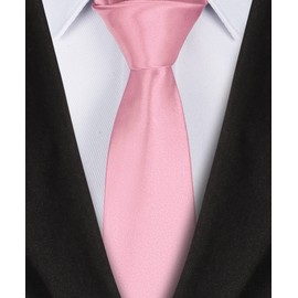 Lollanda Men Ties Pink Wedding Ties Solid Color Ties Formal Business Neck Ties for Men (Pink)