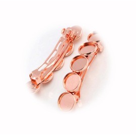The New 10 Pcs Rose Gold French Hair Barrettes Hair Clips - 71Mm X 14Mm - 12Mm Ideal for Creating Unique Accessories and Decorations FAVORo02122