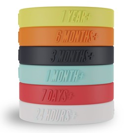 FLUXPRDX Viceband (1 bracelet) - Sobriety Gifts for Women and Men - Wearable Sober Coin Chip - Silicone Goal Progression Bracelet for Mental Health (Lemon - 1 year+)