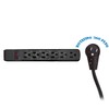 CableWholesale 845-51W1-12204 Flat Rotating Plug, Surge/Modem Protector, 6 Outlet, Black,