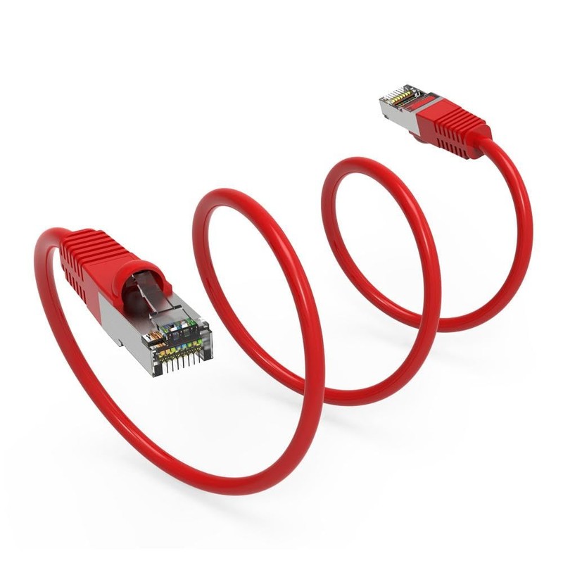 Cat5E Shielded Ethernet Patch Cable Red 100ft - Internet Cable