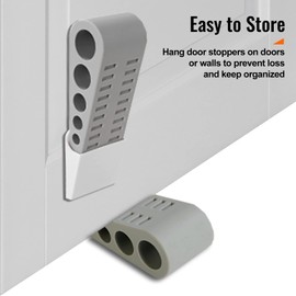 SlipStopper Door Stoppers, Anti-Slip Rubber Door Stop with Holder, Door Stops for Bottom of Door, Works on All Floor Types