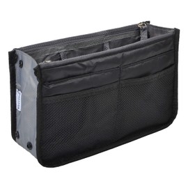 Vercord Purse Organizer,Insert Handbag Organizer Bag in Bag Black L