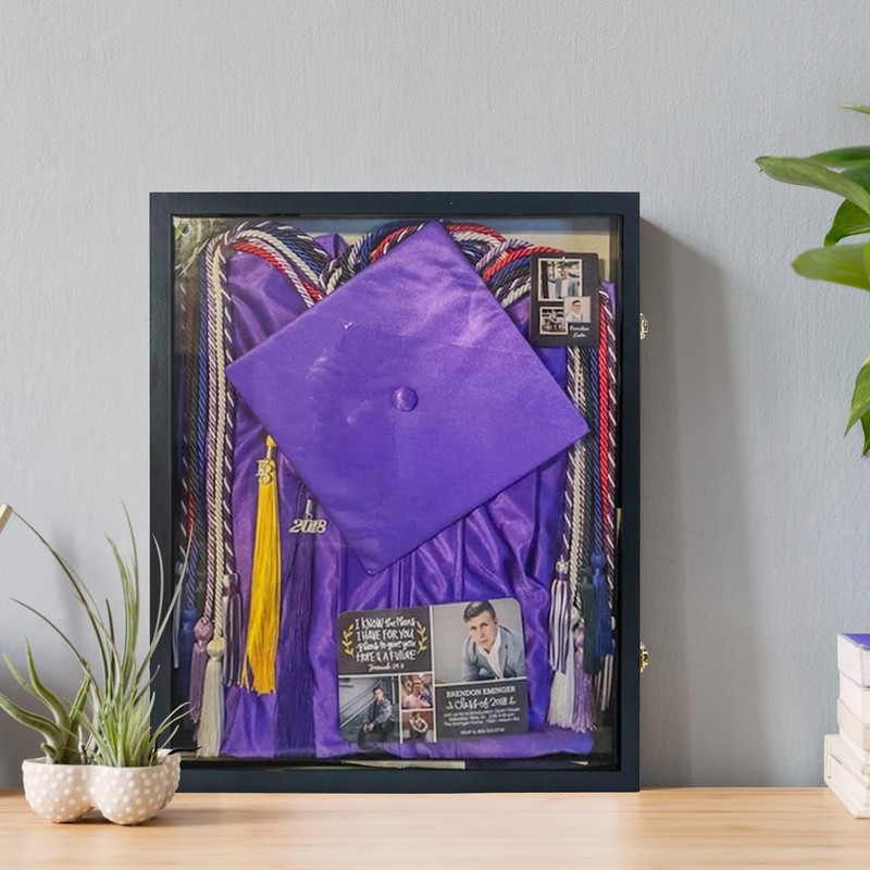 Hodeframe 17x21 Graduation Shadow Box Frame for Cap Gown Diploma