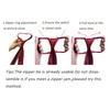 BESMODZ Men's Blue Grey Striped Zipper Tie Silk Pre-Tied Formal