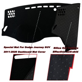 KEEGTBOX Dash Mat Cover Custom Interior Center Console Compatible with Dodge Journey 2011 2012 2013 2014 2015 2016 2017 2018 2019 2020 Dashboard mat Covers Accessories (Black Rim)
