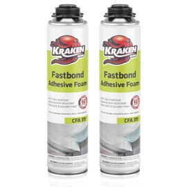 Kraken Bond Fastbond Spray Foam Adhesive (2x24oz.) - Heavy Duty Construction Adhesive for Insulation, Wall & Facade, Concrete, Stone, Subfloor, XPS & EPS Foam Board, Gun Not Included | 2 Pack