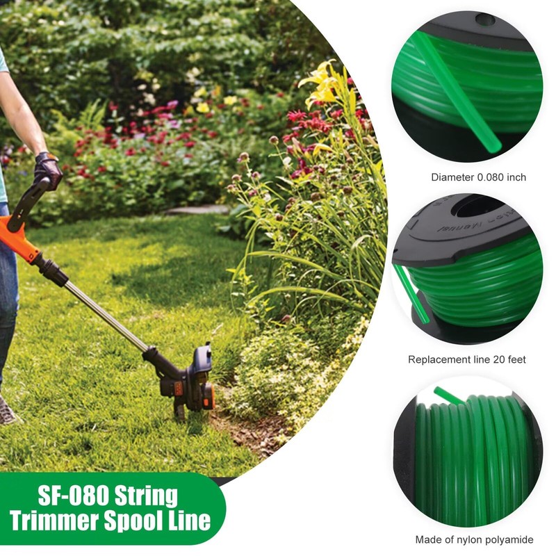 Upgraded SF-080 String Trimmer Spool Line Fit for Black and
