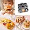Gurlideo Mini Burger Bread Tray Compartments Hamburger Bun Pan,Non-Stick Carbon