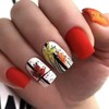 Fall Press on Nails Thanksgiving Short Square Fake Nails with