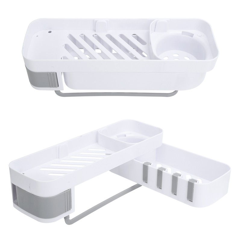 No Drilling Corner Shower Shelf Wall Mounted Bathroom Storage Rack