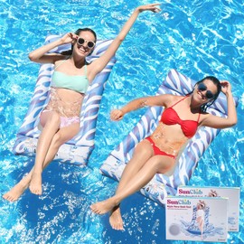 2 Pack Inflatable Pool Floats CHICLIST Premium Hammock Pool Lounger for Swimming Pool, 46" x 29" Pool Toy Party Floaties for Adults
