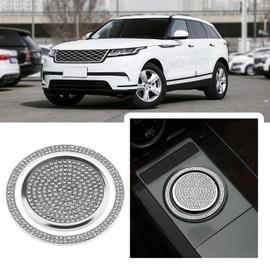 Be In Your Mind Set with 2Pcs Gear Shift Knob Sticker Compatible with Range Rover Evoque 2011-2017 Gear Shift Knob Cover Decoration Trim Sticker Silver