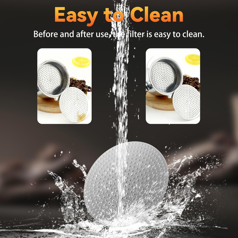 3 Pack 53.3mm Stainless Steel Espresso Puck Screen Reusable 0.8mm