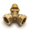 Large Brass Y Male to Female POL Tee Connector for